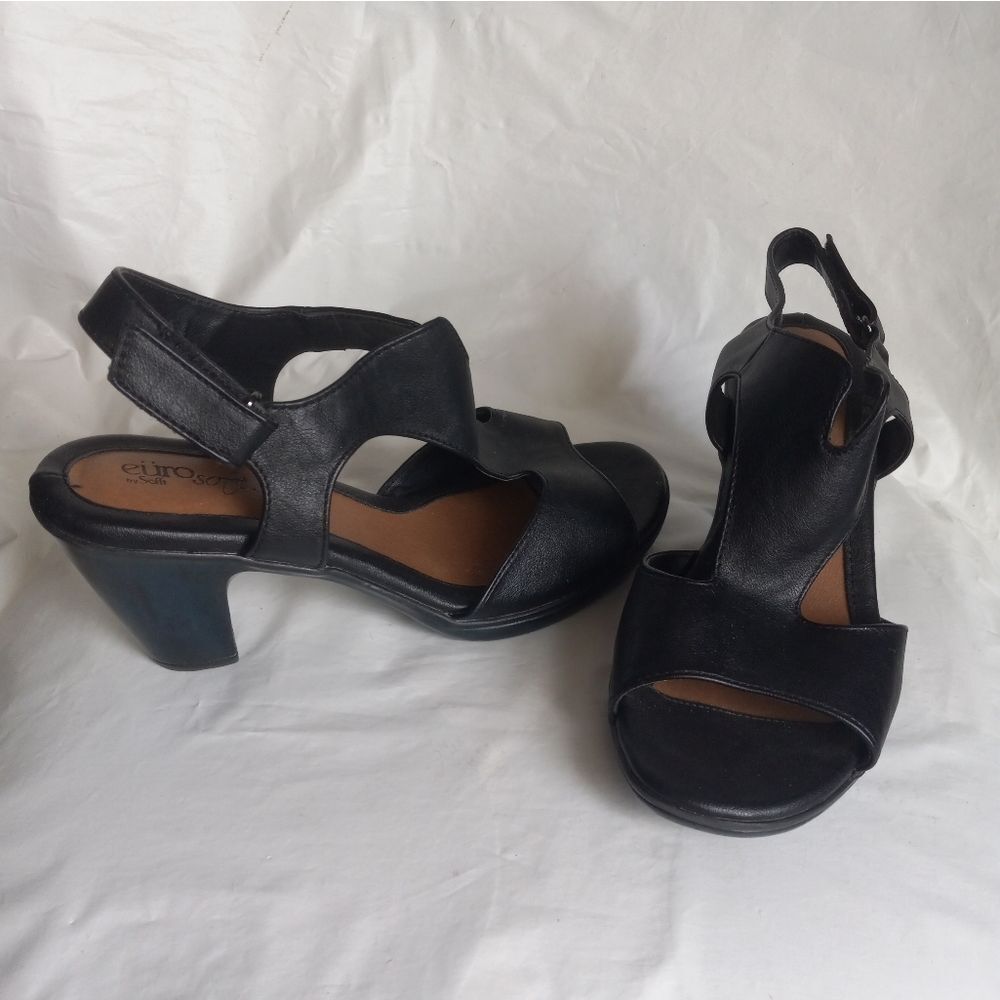 Eurosoft by Soft Black Peeptoe Slingback 8.5W